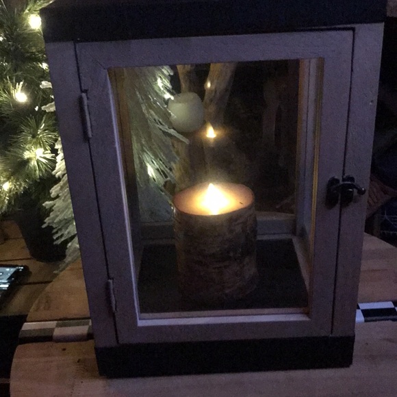 Pottery Barn Candle Luminary Levi Mango Wood Hinged Door Lantern - Size Small - Picture 13 of 16